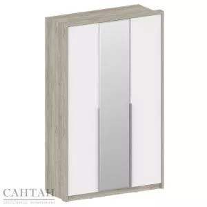 Трехдверный шкаф с зеркалом Анима ШК-3202 (Дуб серый/Белый)