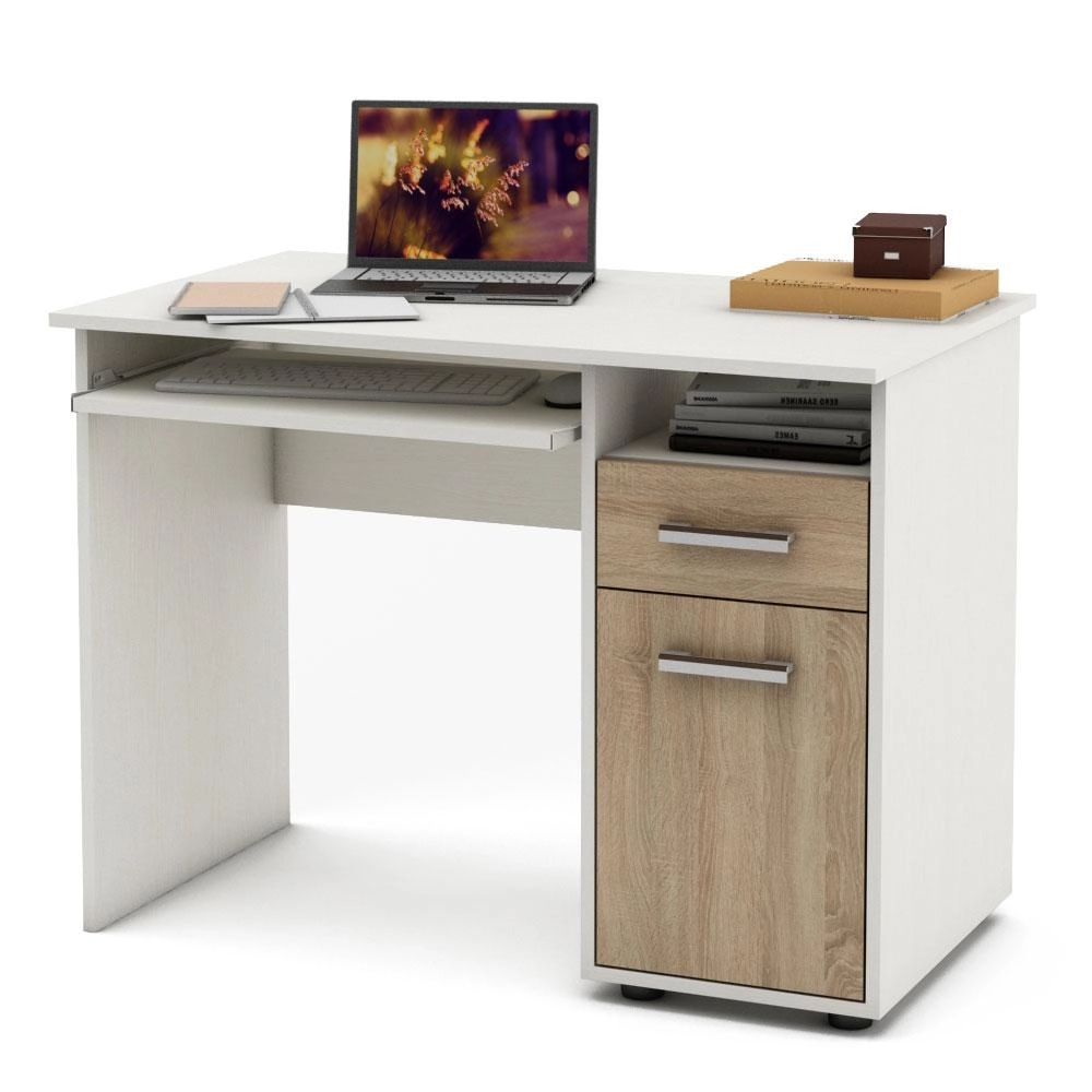 Письменный стол Остин-1К (Белое дерево/Дуб сонома)