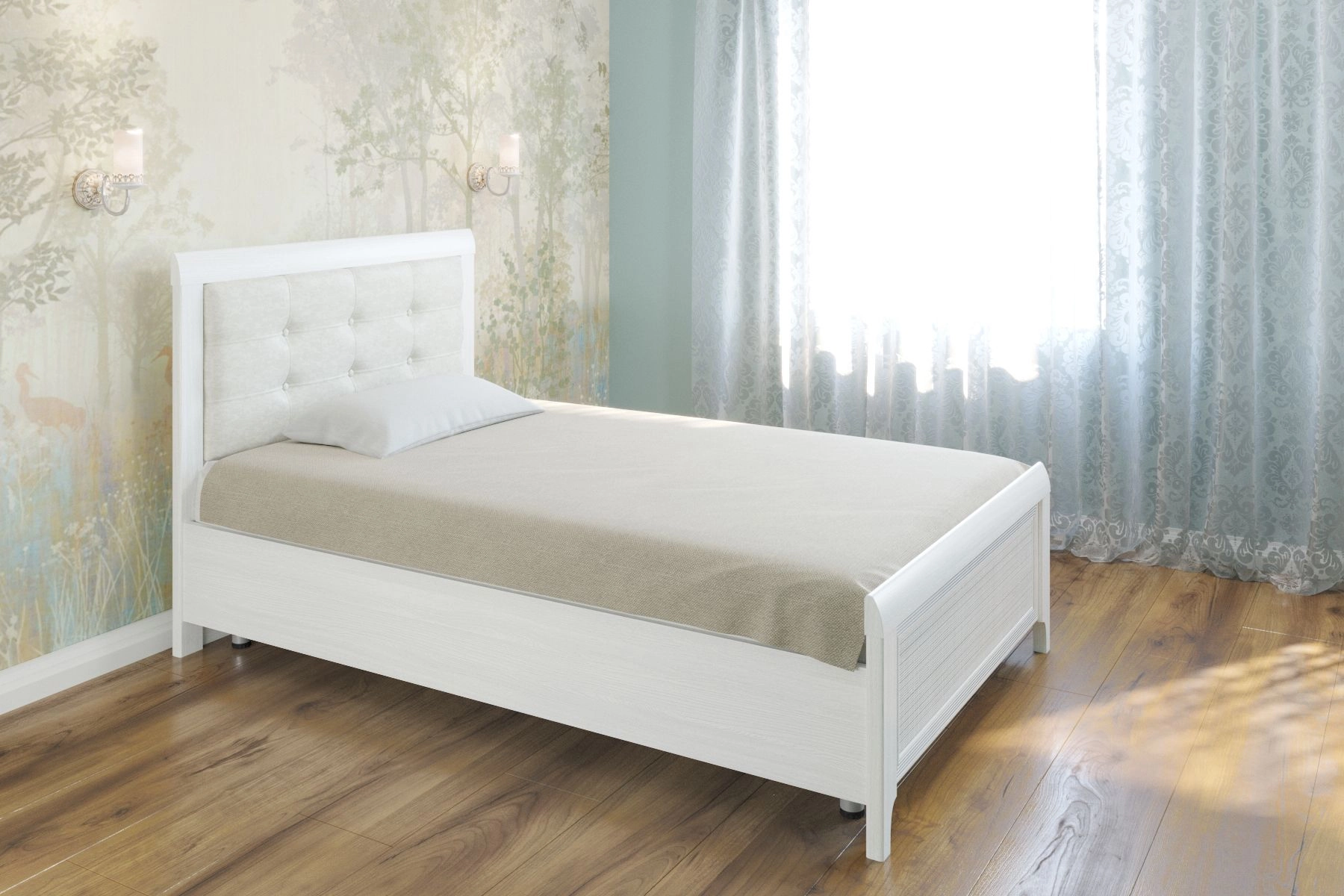 Кровать Карина 140х200 см. КР-2032 (Снежный Ясень)