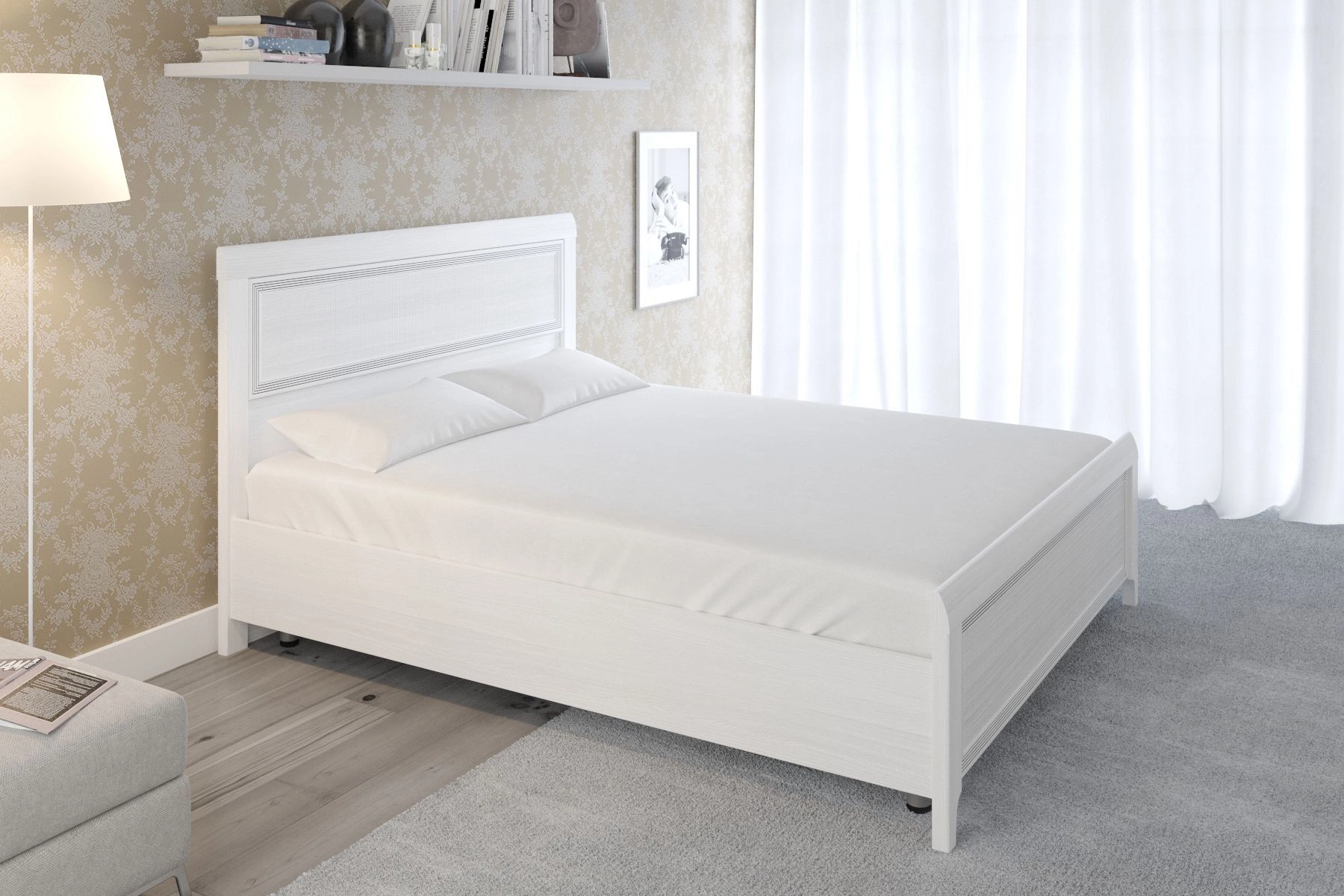 Кровать Карина 160х200 см. КР-2023 (Снежный Ясень)