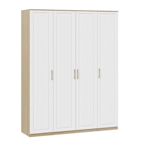 Шкаф комбинированный с 4-мя дверями Сэнди (Вяз благородный/Белый)