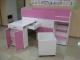 Кровать-чердак Малыш 160 (Белое дерево-розовый)