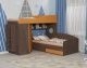 Двухъярусная кровать Кадет 2 с мет. лестницей (Бодего темный/Оранжевый)