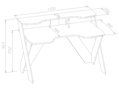 Игровой компьютерный стол КСТ-118 (Белый)