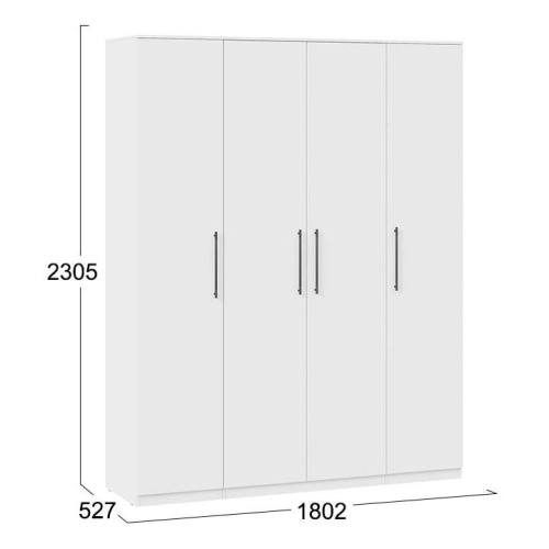 Шкаф комбинированный с 4-мя дверями Агата (Белый)