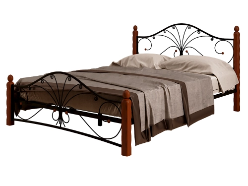 Кровать Фортуна 1 160х200 см. (Чёрный/Махагон) 