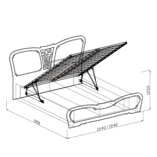 Кровать с подъемным механизмом Тиффани №1 160х200 см. (Бодега)
