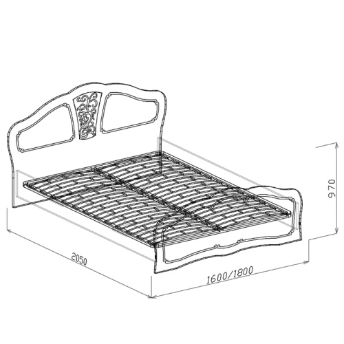 Кровать Тиффани №2 160х200 см. (Бодега)