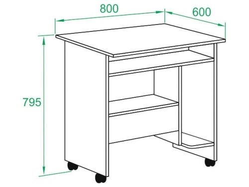 Компьютерный стол КСТ-10.1 (Белый)