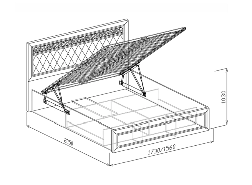 Кровать с подъемным механизмом Флоренция №1 160х200 см.