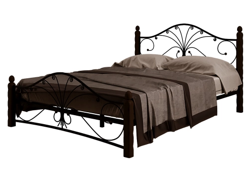 Кровать Фортуна 1 140х200 см. (Чёрный/Шоколад) 