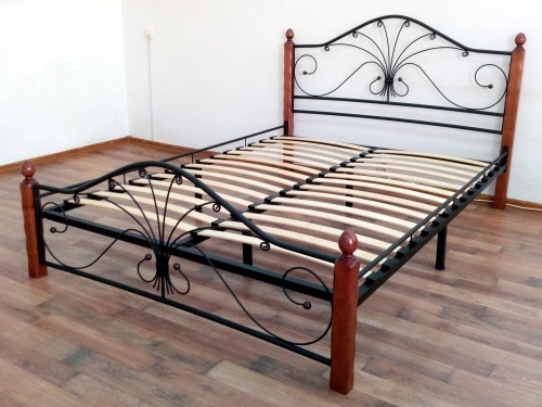 Кровать Фортуна 1 120х200 см. (Чёрный/Махагон)