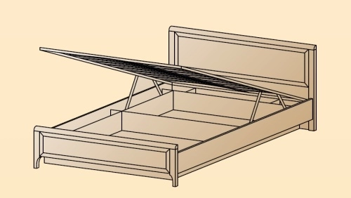 Кровать с подъемным механизмом Карина КР-1021 120х200 см. (Акация Молдау)