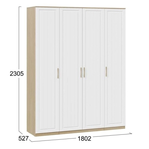 Шкаф комбинированный с 4-мя дверями Сэнди (Вяз благородный/Белый)