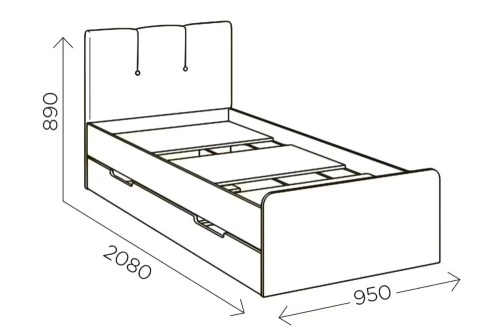 Кровать Илия 90х200 см. (М1)