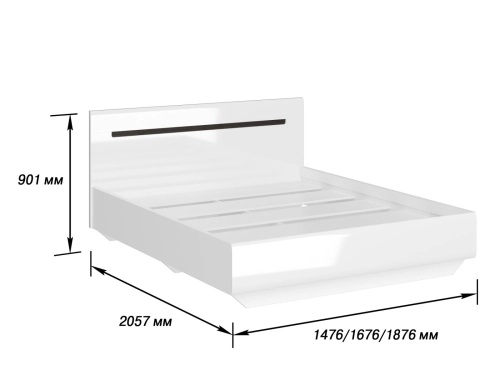 Кровать Стокгольм 160х200 см. (Белый глянец)