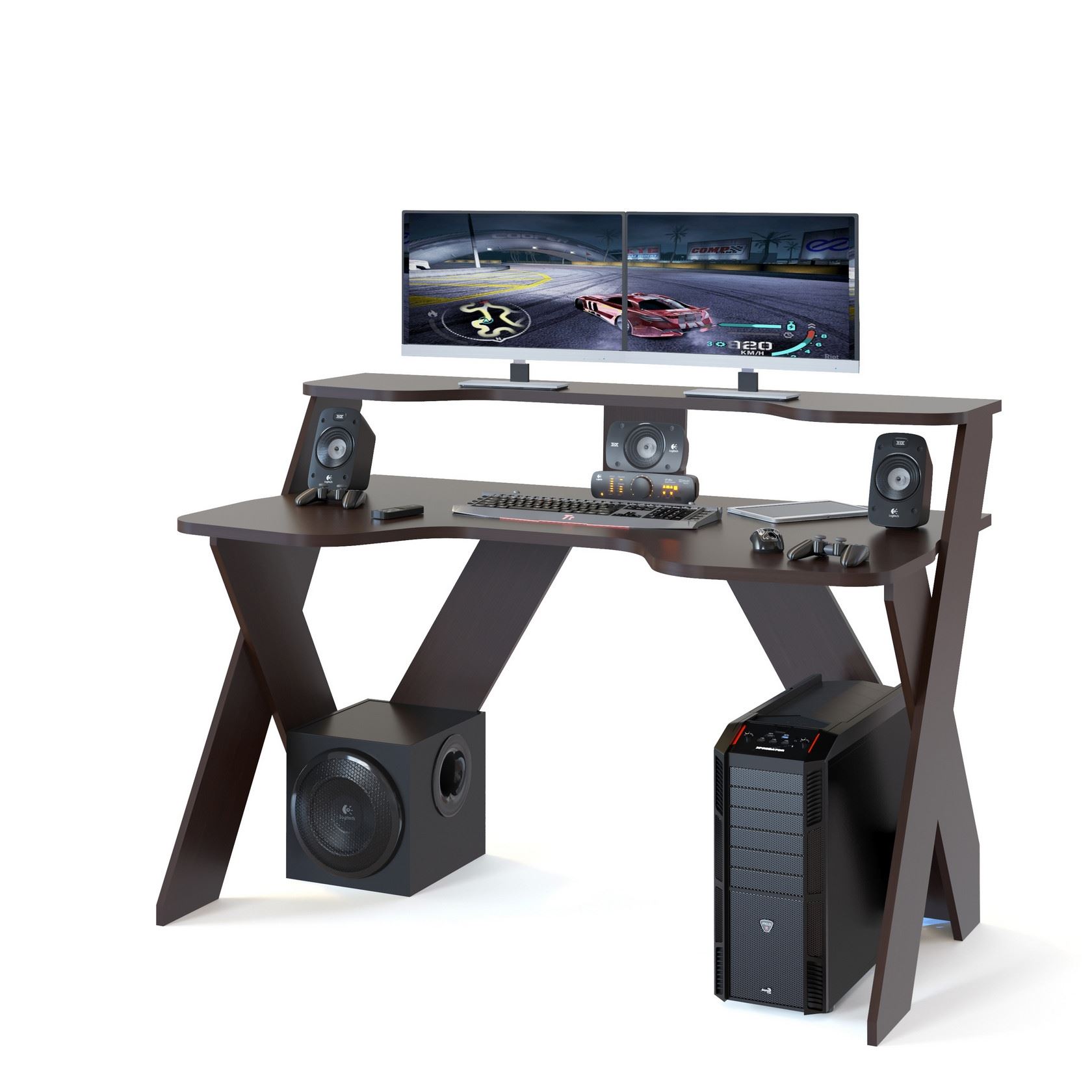Игровой компьютерный стол КСТ-118 (Венге)