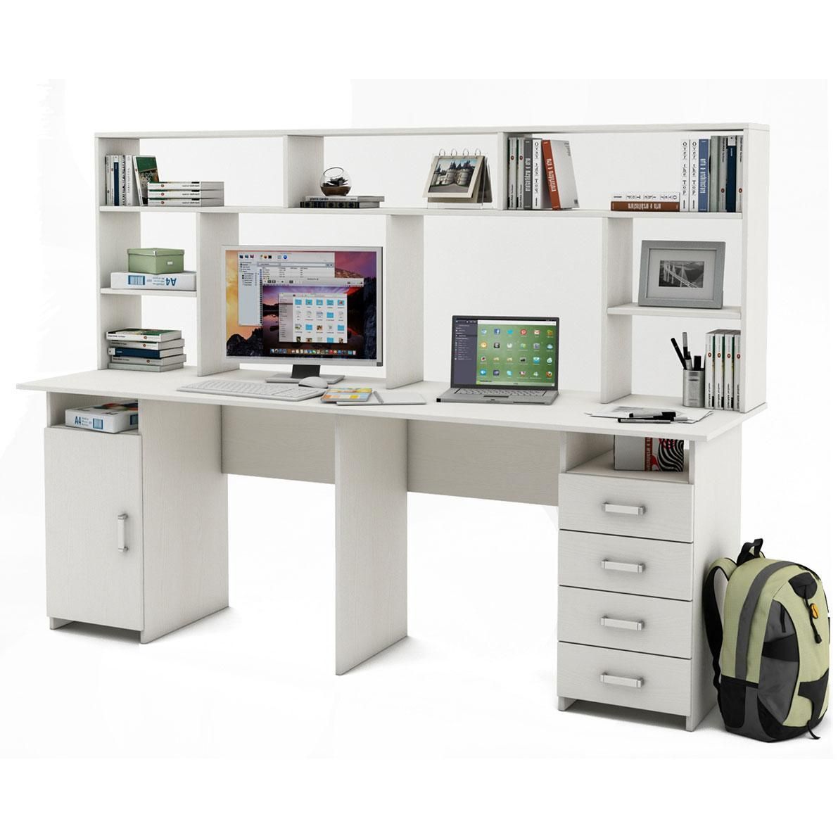 Компьютерный стол Лайт-13Н (Белый)