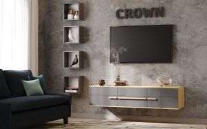 Гостиная Crown (Дуб золотистый/Графит) (Композиция 4)