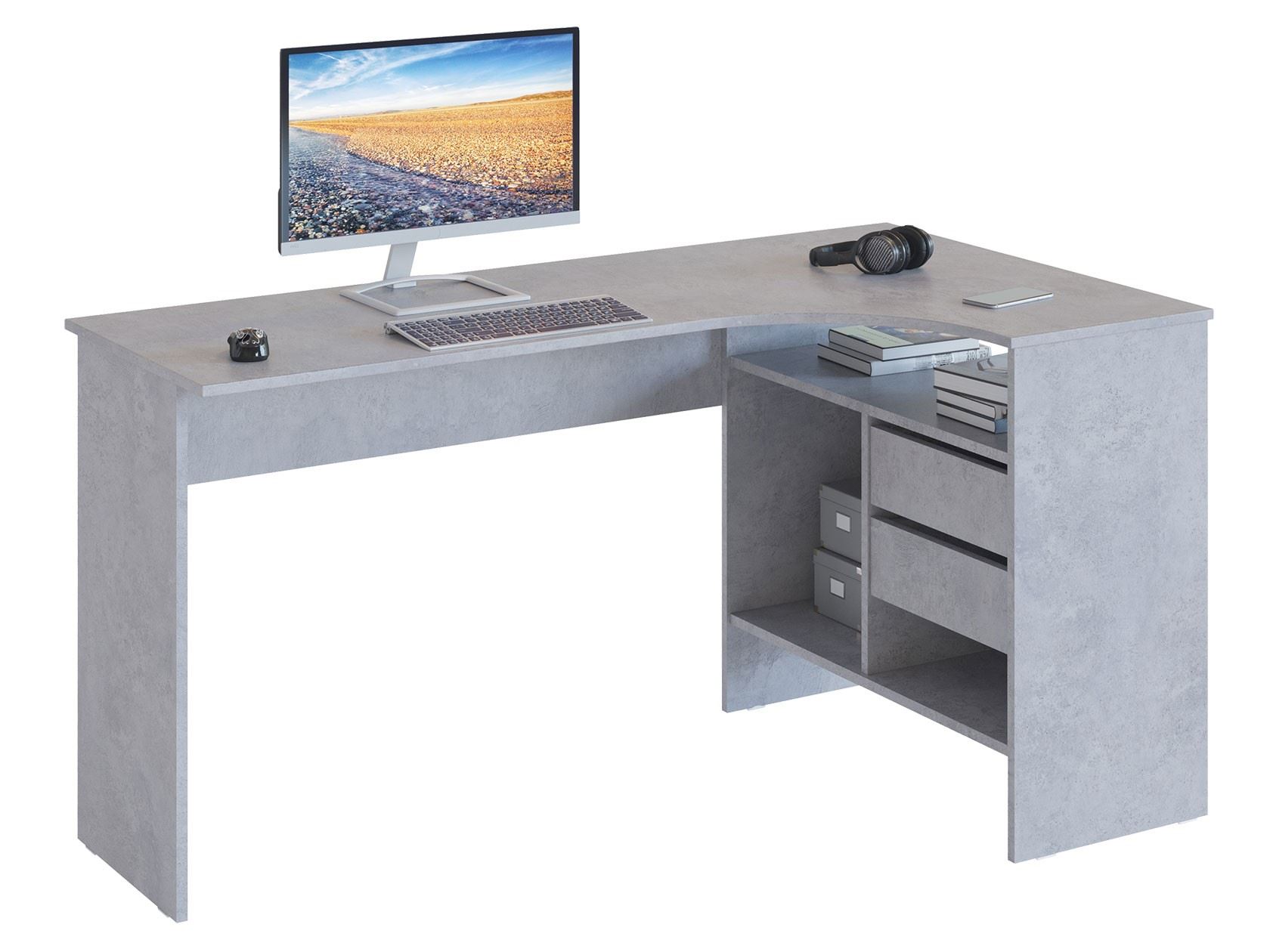 Письменный стол СПм-25 Правый (Бетон)