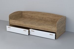 Кровать Эго 80х190 см. (арт.016) (Дуб Крафт Золотой/Белый Глянец)