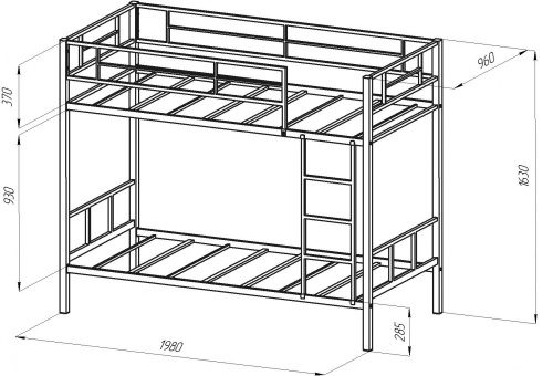 Металлическая кровать Севилья-2Я (Серый-Венге)