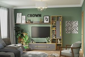 Гостиная Crown (Дуб золотистый/Графит) (Композиция 3)