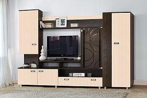 Гостиная Аллегро-3 (Венге линум/Дуб Белфорт) 2600х1828х385 мм.
