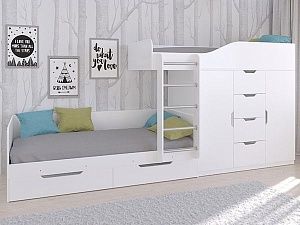 Двухъярусная кровать Астра 6 (Белый/Белый)