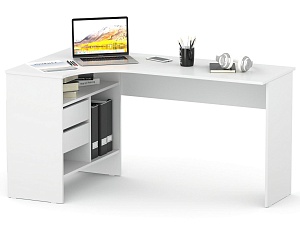 Письменный стол СПм-25 Левый (Белый)