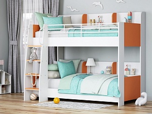 Двухъярусная кровать Соня-5 (Белый/Оранжевый)