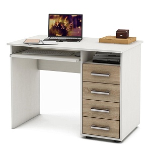 Письменный стол Остин-3 (Белое дерево/Дуб сонома)
