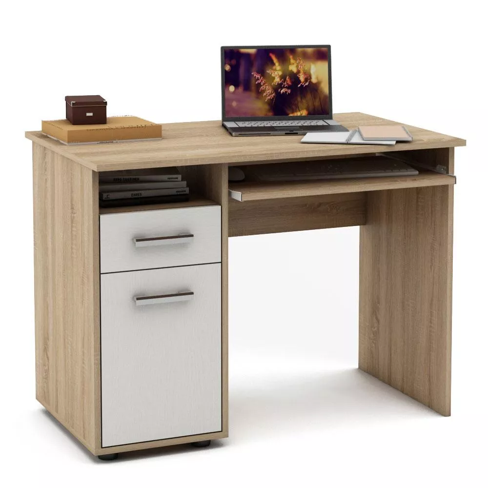 Письменный стол Остин-2К (Дуб сонома/Белое дерево)