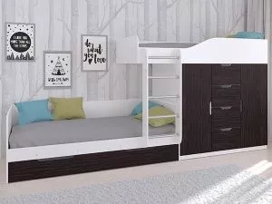 Двухъярусная кровать Астра 6 (Белый/Венге)