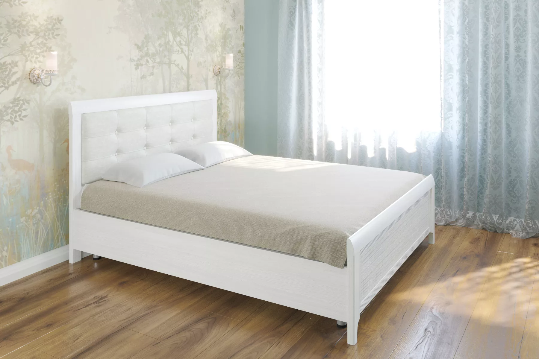 Кровать Карина 160х200 см. КР-2033 (Снежный Ясень)
