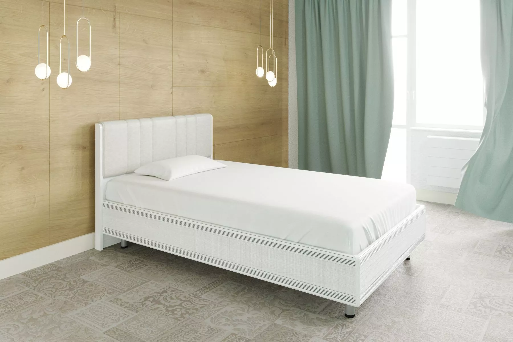 Кровать Карина 120х200 см. КР-2011 (Ясень Снежный)