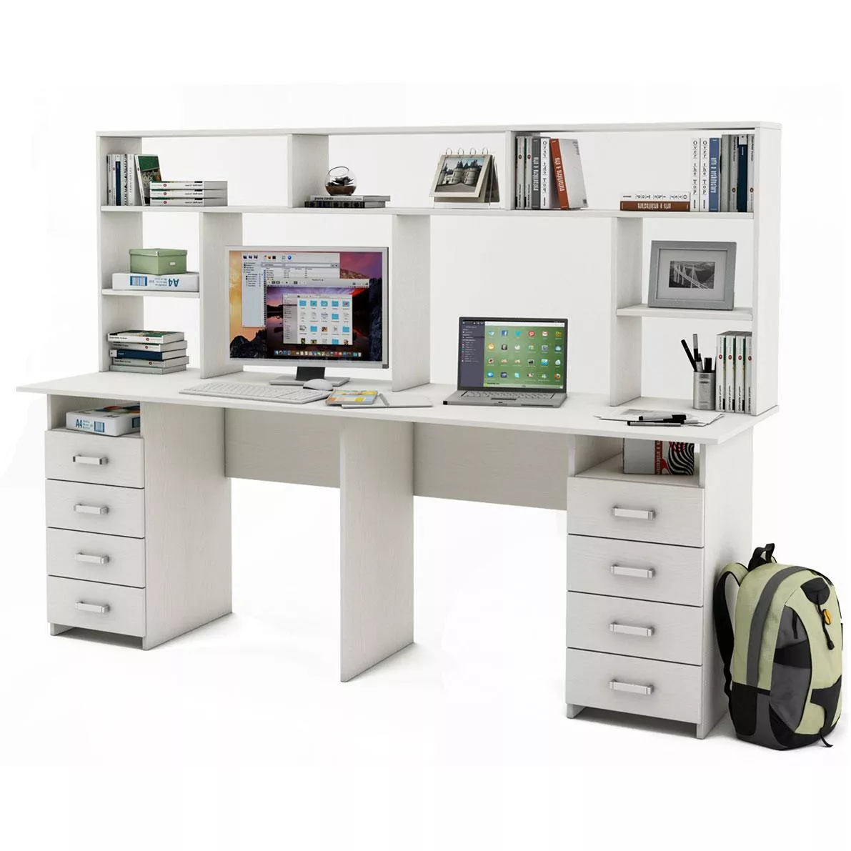 Компьютерный стол Лайт-15Н (Белый)