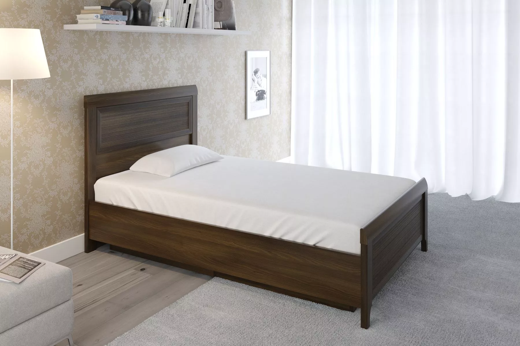 Кровать с подъемным механизмом Карина КР-1021 120х200 см. (Акация Молдау)