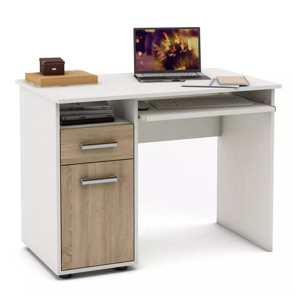 Письменный стол Остин-2К (Белое дерево/Дуб сонома)