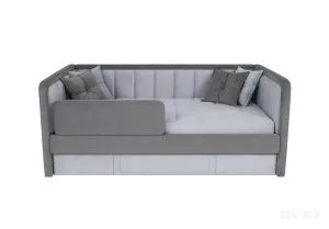 Кровать Дабл 180х80 см. + бортик + чехол + подушки (Серый)